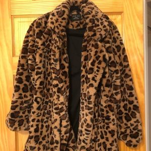 NWOT Cheetah Print Fur Coat